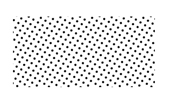 A rectangular area with a white background color filled with a repeating grid of spaced-out small black circles